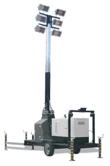 Осветительная мачта 15 м, 6х1000 W, гидравлика