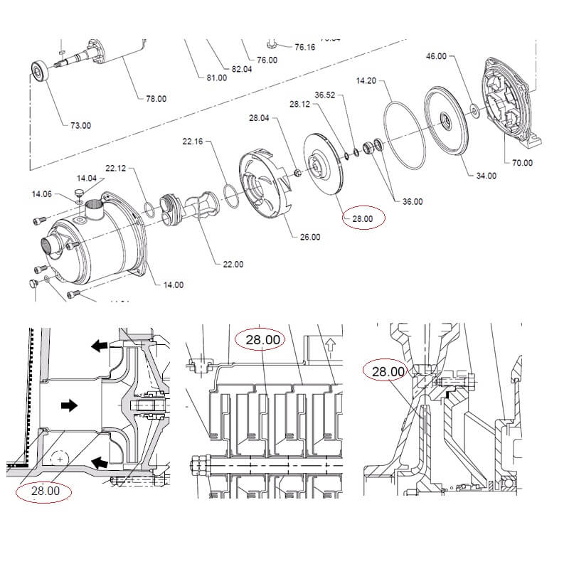 30200132000 Крыльчатка, поз.28.00 Calpeda