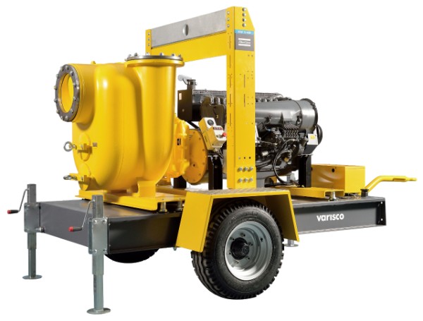 Дизельная грязевая мотопомпа Varisco VAR 12-400 FZD24 G10 TRAILER