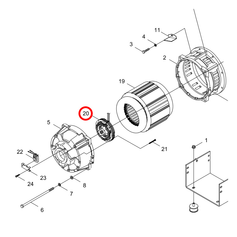M106001070 Статор SHINDAIWA DGW400, DGW500