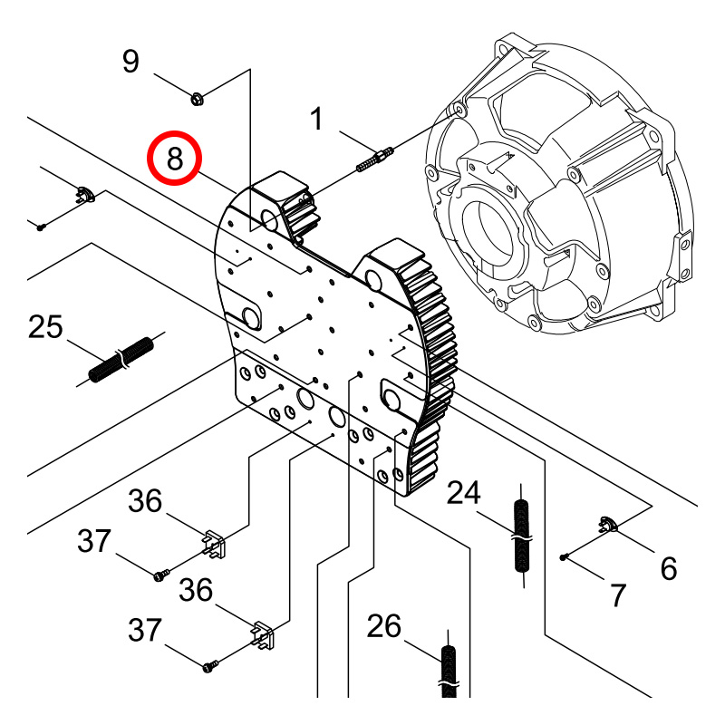 M615000040 Ребро SHINDAIWA DGW400, DGW500