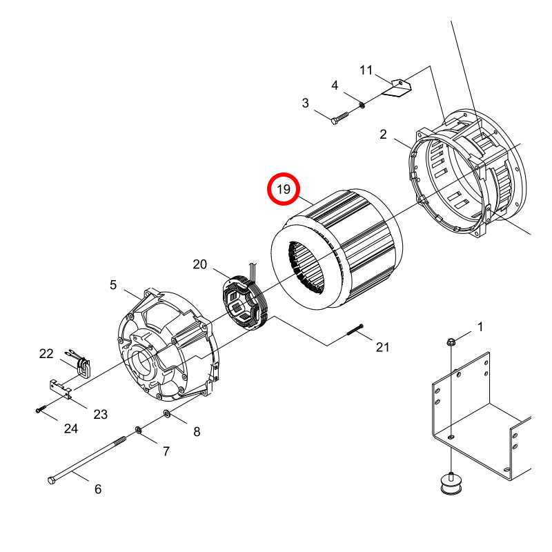 M106000580 Статор SHINDAIWA DGW400, DGW500